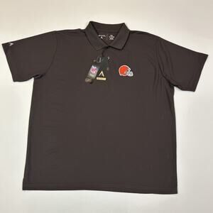 Cleveland Browns Polo Shirt Mens XXL Brown Antigua Embroidered Helmet NWT